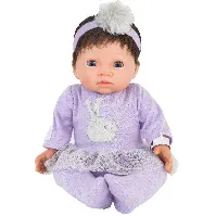 Bilde av Tiny Treasure - Doll w/ Brown Hair&Purple Tutu Dress (30140) - Leker
