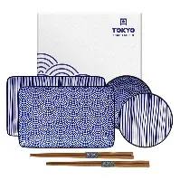 Bilde av Tokyo Design Studio Nippon Blue sushisett 6 deler Tallerkensett