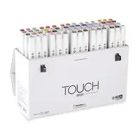Bilde av Touch Brush Marker 60stk i gaveæske, pensel + medium kantet spids Skriveredskaper - Markør - Permanenttusj