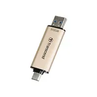 Bilde av Transcend JetFlash 930C - USB-flashstasjon - 512 GB - USB 3.2 Gen 1 / USB-C - gull PC-Komponenter - Harddisk og lagring - USB-lagring