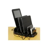 Bilde av Tripp Lite 10-Port USB Charging Station with Adjustable Storage, 12V 8A (96W) USB Charger Output, Schuko Power Cord - Strømadapter - 96 watt - 8 A - 10 utgangskontakter (10 x 4-pins USB-type A) - svart Tele & GPS - Batteri & Ladere - Ladere