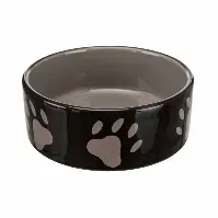 Bilde av Trixe Hundematskål Svart med pote (1.4 l / 20 cm) Hund - Matplass - Hundeskåler