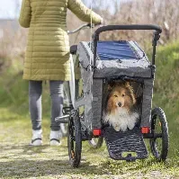Bilde av Trixie Premium Sykkelvogn Grå (M) Hund - Hundebur - Sykkelkurv til hund