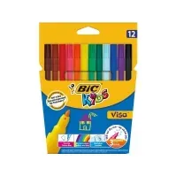 Bilde av Tuscher BIC Kids Visa, fin spids, æske a 12 farver Hobby - Kunstartikler - Markører
