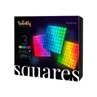 Bilde av Twinkly Squares Extension Pack - Lyspanel - LED - 4 W - 16 millioner farger - skinnende svart (en pakke 3) Belysning - Innendørsbelysning - Taklamper & Pendler