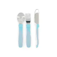 Bilde av Twistshake - Learn Cutlery Stainless Steel 12+m Pastel Blue - Baby og barn