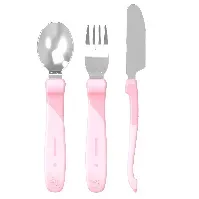 Bilde av Twistshake - Learn Cutlery Stainless Steel 12+m Pastel Pink - Baby og barn