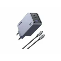 Bilde av Ugreen Nexode Pro EU 3-Port GaN PD Fast Charger With USB-C Cable, inomhus, AC, Svart, Grå Tele & GPS - Mobilt tilbehør - Diverse tilbehør