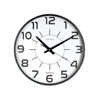 Bilde av Unilux 400094487, Vegg, Quartz clock, Rund, Sort, Gjennomsiktig, Plast, Glass interiørdesign - Tilbehør - Resepsjonstilbehør