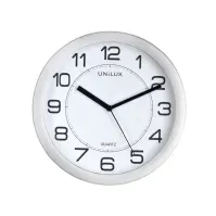 Bilde av Unilux Attraction, Vegg, Quartz clock, Rund, Grå, Akrylonitril-butadien-styren (ABS), Glass interiørdesign - Tilbehør - Veggklokker