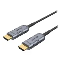 Bilde av Unitek Ultrapro C11030DGY - HDMI-kabel - HDMI hann til HDMI hann - 20 m - skjermet hybrid kobber/fiber-optikk - Active Optical Cable (AOC), 4K 120 Hz støtte, 8K 60Hz støtte PC tilbehør - Kabler og adaptere - Videokabler og adaptere