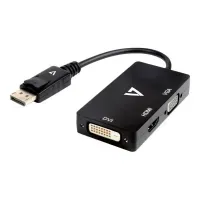 Bilde av V7 - Ekstern videoadapter - DisplayPort - DVI, HDMI, VGA - sort PC tilbehør - Kabler og adaptere - Adaptere
