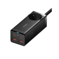 Bilde av Vegglader / strømskinne Baseus GaN3 Pro 2x USB + 2xUSB-C + AC, 100W (svart) Tele & GPS - Mobilt tilbehør - Diverse tilbehør