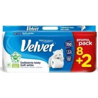 Bilde av Velvet Trelags cellulosetoalettpapir VELVET Gently White 61251776 150 ark 18,3 m 8 STK. Rengjøring - Tørking - Toalettpapir og dispensere