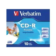 Bilde av Verbatim - 10 x CD-R - 700 MB (80 min) 52x - blekkstråleskrivbar overflate, bred skrivbar overflate - CD-eske PC-Komponenter - Harddisk og lagring - Lagringsmedium