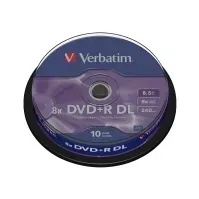 Bilde av Verbatim - 10 x DVD+R DL - 8.5 GB 8x - matt sølv - spindel PC-Komponenter - Harddisk og lagring - Lagringsmedium
