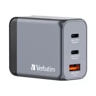 Bilde av Verbatim - Strømadapter - GaN - AC 100-240 V - 65 watt - utgangskontakter: 3 PC tilbehør - Ladere og batterier - Bærbar strømforsyning