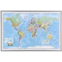 Bilde av Verdenskort 90 x 60 cm (indrammet) Papir & Emballasje - Kart & plakater - Atlas og Kart