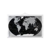 Bilde av Verdenskort sort/sølv 97 x 67 cm (rullet) Papir & Emballasje - Kart & plakater - Atlas og Kart