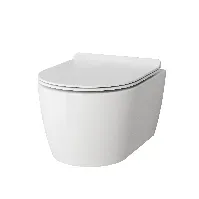 Bilde av Vikingbad Aida Kompakt Veggskål med Soft-close Sete - Vegghengt Toalett Hvit / Slim Vegghengt toalett