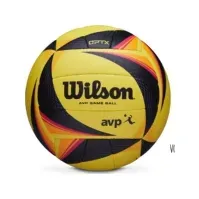 Bilde av Wilson AVP OPTX, Sort, Gult, Composite, Kunstig lær, Mikrofiber, 18-panel ball, Inne & Ute, AVP, Bilde Sport & Trening - Sportsutstyr - Volleyballer