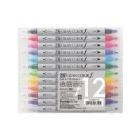 Bilde av ZIG Clean Color Pen f - Sæt m. 12 farver Skriveredskaper - Fiberpenner & Finelinere