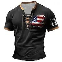 Bilde av american us flag patriot menn casual 3d print t-skjorte t-skjorte casual daglig gå ut t-skjorte svart kortermet krage skjorte sommerklær klær s m l xl 2xl 3xl