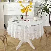 Bilde av blonderduk hvite duker til sidebord, salongbord, spisestue på kjøkkenet, fest, ferie, buffet