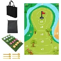 Bilde av det uformelle golfspillsettet, komplett golfopplevelse med slagmatte og spillepute, ideelt for rolig nytelse og perfeksjonering av svingteknikken din