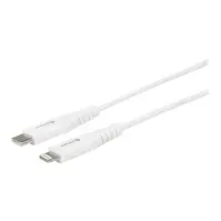 Bilde av eSTUFF - Lightning-kabel - 24 pin USB-C hann til Lightning hann - 3 m - dobbeltisolert - hvit PC tilbehør - Kabler og adaptere - Datakabler
