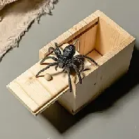 Bilde av edderkopp-prank-boks, skummel treboks edderkopp-spoof kreative leker, halloween-prank-leker julegave