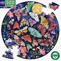 Bilde av eeBoo - Round Puzzle 500 pcs - Moths - (EPZFMOT - Leker