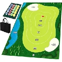 Bilde av golftrening slagmatte-spillsett innendørs/utendørs fremmer foreldre-barn-binding og interaktiv fritidsopplevelse, ideell for familiemoro og utendørs rekreasjon