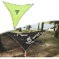 Bilde av hengekøye for flere personer - patentert 3-punkts design campinghengekøye 3-punkts trehytte luft himmeltelt backpacking for strand, utendørs, piknik