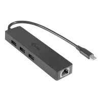 Bilde av i-Tec USB C Slim 3-port HUB with Gigabit Ethernet adapter - Hub - 3 x SuperSpeed USB 3.0 + 1 x 10/100/1000 - stasjonær PC & Nettbrett - Tilbehør til servere - Diverse