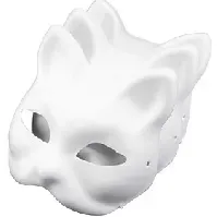 Bilde av kattemaske hvitt papir blank håndmalt ansiktsmaske (pakke med 3)