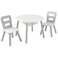 Bilde av kidkraft bord og stoler sett Bord og stoler sett grå og hvit 26166 Bord og stoler