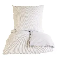 Bilde av omhu - Mini Striped Bed Linen 140x220 - Sand/White (220202120) - Hjemme og kjøkken
