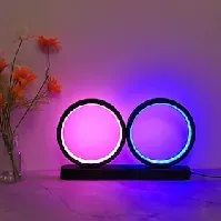 Bilde av rgb sirkel led bordlampe minimalistisk nordisk moderne dekorativ led skrivebordslampe til stue soverom led fargerik lampe