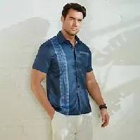 Bilde av skjorte med knapper for menn fritidsskjorte sommerskjorte strandskjorte blad grafiske trykk jakkeslag rød blå grønn mørkegrå tilfeldig daglig kortermet trykk f