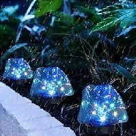 Bilde av solar perle led-streng nedgravd lys, solenergi kreativ stein fargerik lys, jordplugg lys dekorativ utendørs gårdsplass hagelys solkanal landskapslys plen gulvm