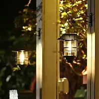 Bilde av solcellejern lampeskjerm wolfram glødelampe svart drevet vegglampe utendørs retro lanterne hengende vegglampe vanntett retro metall solenergi hagelampe villa v