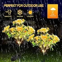Bilde av solenergi nellike lanterne plen landskapslys LED selvlysende utendørs vanntett dekorasjon gårdsplass blomst nattlys imitert plante gulvinnsettingslys 1 stk.