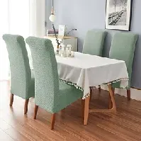 Bilde av spisestol deksler, stretch stol deksel svart grønn spandex jacquard høy rygg stol beskytter dekker setetrekk med elastisk bånd til spisestue, bryllup, seremoni