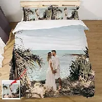 Bilde av tilpasset foto dynetrekk trykt sengetøy sett tilpasset soverom gave til venner, elskere personlige gaver