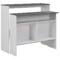 Bilde av vidaXL Barbord med 2 bordplater hvit og grå 130x40x120 cm - Møbler > Bord > Spisebord