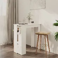 Bilde av vidaXL Barbord med hylle hvit 102x50x103,5 cm sponplate - Møbler > Bord > Spisebord