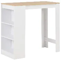 Bilde av vidaXL Barbord med hylle hvit 110x50x103 cm - Møbler > Bord > Spisebord
