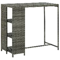 Bilde av vidaXL Barbord med oppbevaringsstativ grå 120x60x110 cm polyrotting - Møbler > Bord > Spisebord