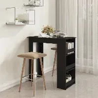 Bilde av vidaXL Barbord med oppbevaringsstativ svart 102x50x103,5 cm sponplate - Møbler > Bord > Spisebord